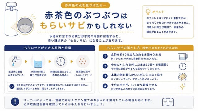 赤茶色のぶつぶつはもらいサビかもしれない