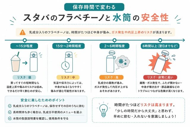 保存時間で変わるスタバのフラペチーノと水筒の安全性