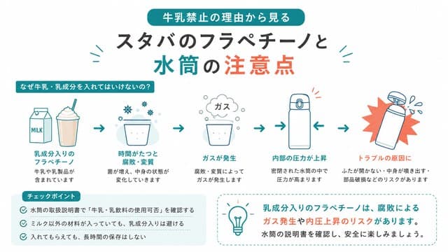 牛乳禁止の理由から見るスタバのフラペチーノと水筒の注意点