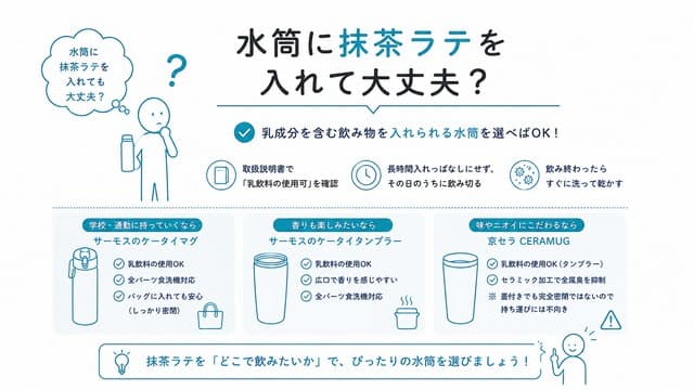 水筒に抹茶ラテを入れて大丈夫?