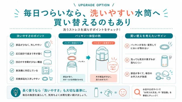 毎日つらいなら洗いやすい水筒へ買い替えるのもあり